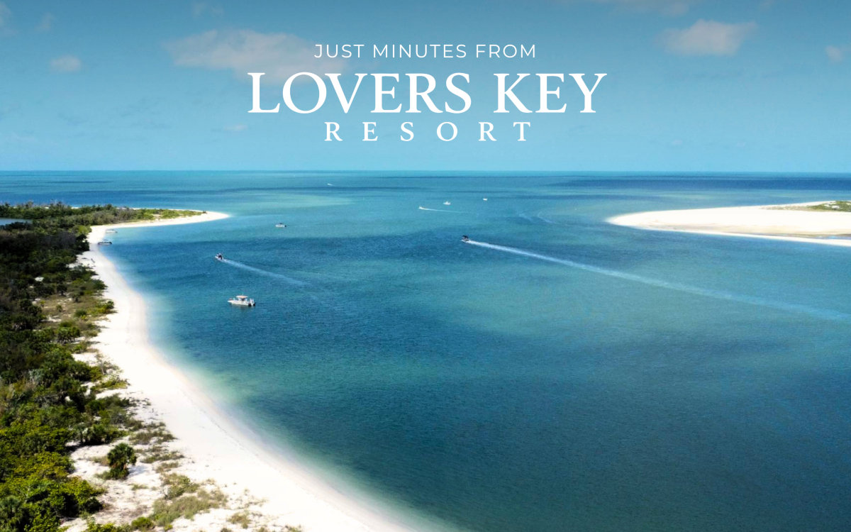 Image of Lovers Key State Park with burned-in caption reading Minutes to Lovers Key Resort